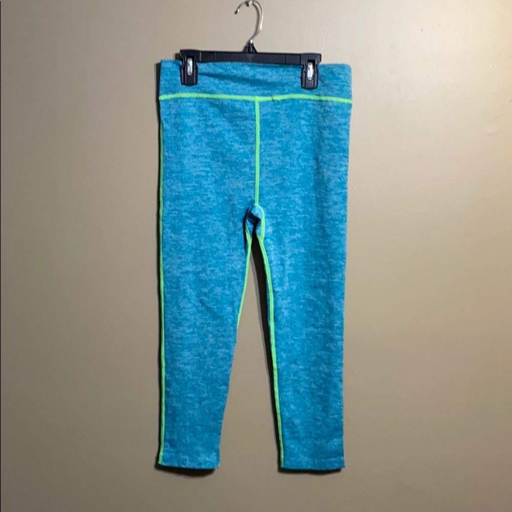 Active Crop Leggings Blue/Neon green L/XL